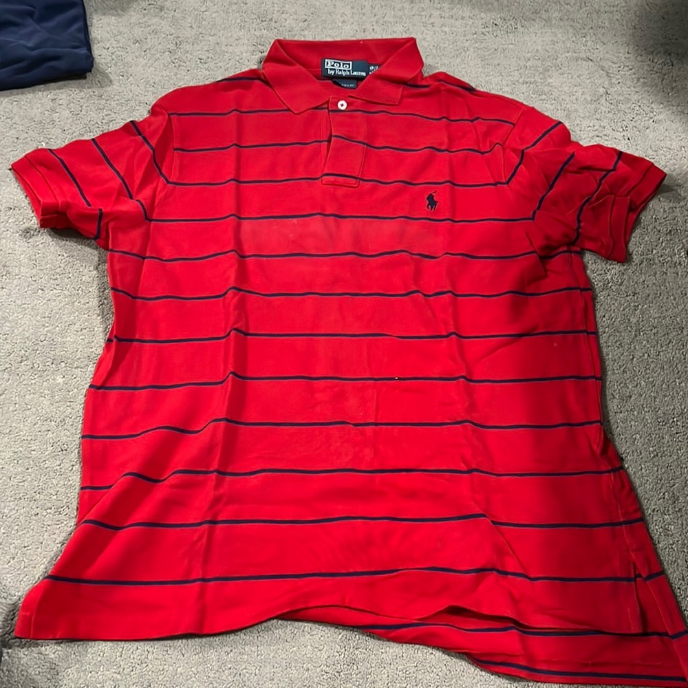 Polo by Ralph lauren polo shirt red with blue stripe